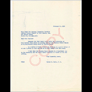 Letter from Walter C. Davis to Greater Boston Council of Girl Scouts, Inc., regarding Troop No. 49's sponsorship by Freedom House