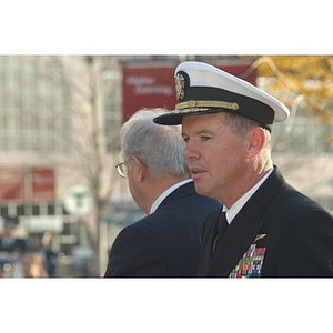 Vice Admiral Mark Fitzgerald at the Veterans Memorial dedication ceremony