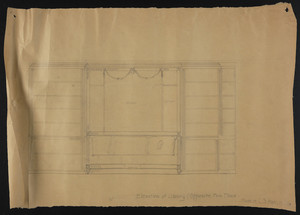 Elevation of Library, Opposite Fire Place, House of C.S. Hamlin Esq., undated