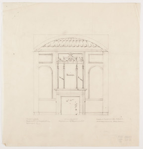 Reception room elevation, 1/2 inch scale, residence of F. K. Sturgis, "Faxon Lodge", Newport, R.I.