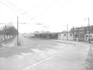 Trackless trolley bus way, Orient Heights Station