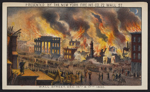 Trade card for The New York Fire Insurance Company, 72 Wall Street, New York, New York, undated