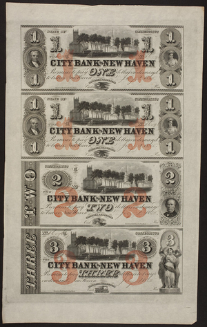 City Bank of New Haven promissory notes, New Haven, Connecticut, July 1865