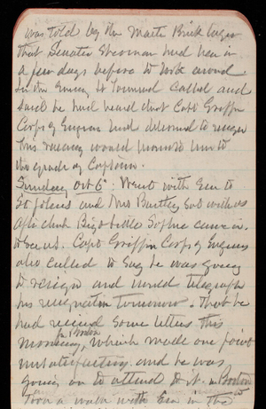 Thomas Lincoln Casey Notebook, September 1889-November 1889, 31, was told by the [illegible] brick layer