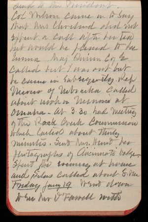 Thomas Lincoln Casey Notebook, November 1893-February 1894, 64, send to the President.