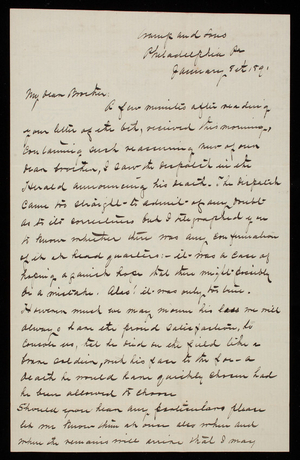 Admiral Silas Casey to Thomas Lincoln Casey, January 8, 1891