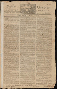 The Boston-Gazette, and Country Journal, 21 March 1768