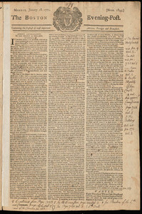 The Boston Evening-Post, 28 January 1771