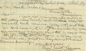 Letter from Benjamin Smith Lyman to John R. Neison