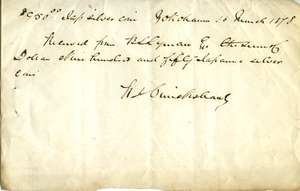 W. J. Cruickshank receipt