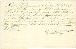 Receipt from David Gentry to Richmond Trading and Manufacturing Company
