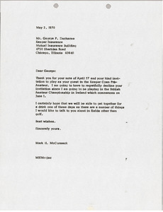 Letter from Mark H. McCormack to George P. Ducharme