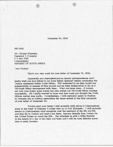 Letter from Mark H. McCormack to George Blumberg