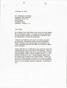 Letter from Mark H. McCormack to Christopher Lewinotn