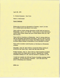 Memorandum from Mark H. McCormack to H. Richard Isaacson