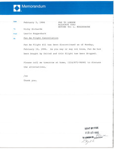 Memorandum from Laurie Roggenburk to Vicky Richards