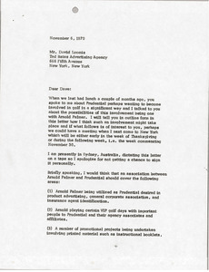 Letter from Mark H. McCormack to David Loomis