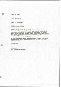 Memorandum from Mark H. McCormack to Jules Rosenthal