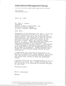 Letter from Mark H. McCormack to Bert T. Foster