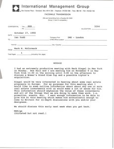 Fax from Mark H. McCoramck to Ian Todd