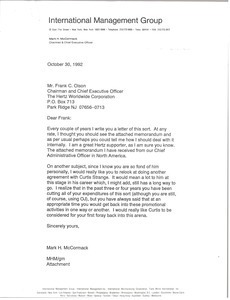 Letter from Mark H. McCormack to Frank Olson