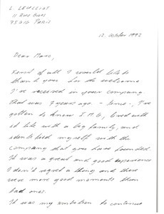 Letter from Lisa Leulliot to Mark H. McCormack