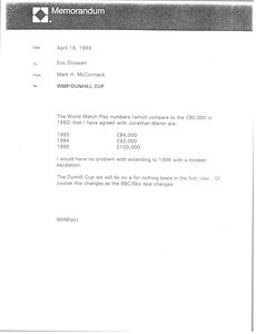 Memorandum from Mark H. McCormack to Eric Drossart