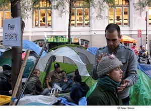 Occupy Wall Street: healer dispensing 'free empathy'