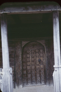 Decorative carved wooden door