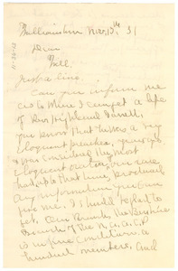 Letter from James Burghardt to W. E. B. Du Bois
