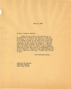 Letter from W. E. B. Du Bois to H. Kranold