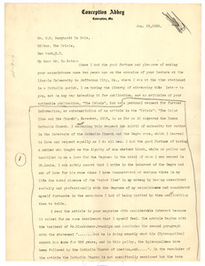 Letter from Alcuin Knecht to W. E. B. Du Bois