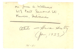 Address of James A. Williams