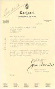 Letter from Bachrach Photographers to W. E. B. Du Bois