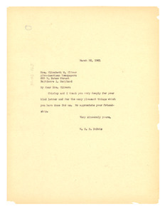 Letter from W. E. B. Du Bois to Elizabeth Oliver Murphy