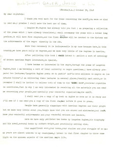 Letter from Julio Galer to W. E. B. Du Bois