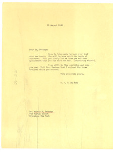 Letter from W. E. B. Du Bois to Walter N. Beekman