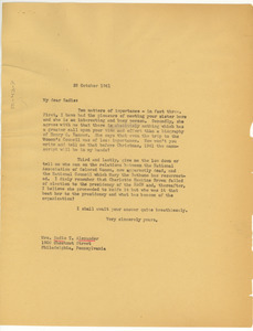 Letter from W. E. B. Du Bois to Sadie T. Alexander