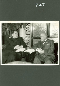 W. E. B. Du Bois seated with Zhou Enlai