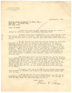 Letter from Harvard Endowment Fund to W. E. B. Du Bois