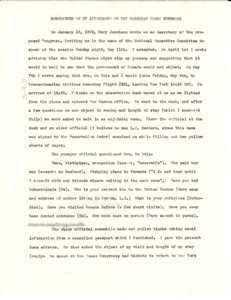 Memorandum on my attendance on the Canadian Peace Congress