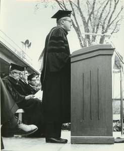 President John W. Lederle speaking at the Centennial Convocation