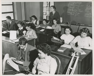 A TOWER training class practicing typing