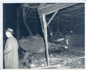 Egleston Station accident, view of wreckage of streetcar