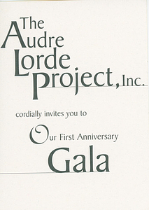 Program for The Audre Lorde Project First Anniversary Gala