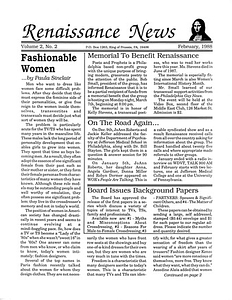 Renaissance News, Vol. 2 No. 2 (February 1988)