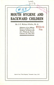 Mouth hygiene and backward children