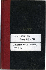 Thomas Kelley personal logbook from the Atlantis (ketch), January 1934-May 25, 1935