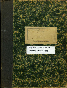 Thomas Kelley personal logbook from the Atlantis (ketch), June 1, 1937-April 21, 1939.
