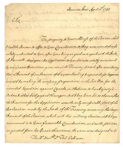 Letter by William Bollan, [London, England], to Sir Thomas Robinson